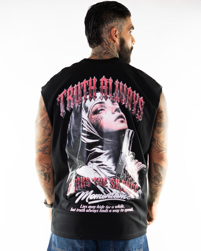 CAMISILLA ALTO GRAMAJE  NEGRA MONJA PISTOLA